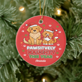Positief Stout Dit Jaar Grappig Kerstmis Keramisch Ornament