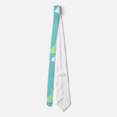 Positief Stropdas van Vibes Turquoise Blue Abstrac (Achterkant)