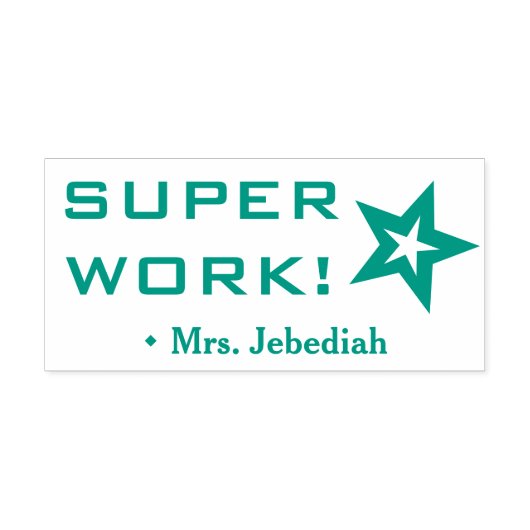 Positief "SUPER WORK!" Educator Rubber Stamp Zelfinktende Stempel (Design)