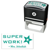 Positief "SUPER WORK!" Educator Rubber Stamp Zelfinktende Stempel (In situ)