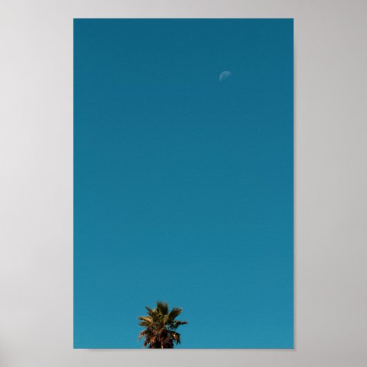 Positief tropisch boompalmmoonminimalisme bij vibe poster (Voorkant)