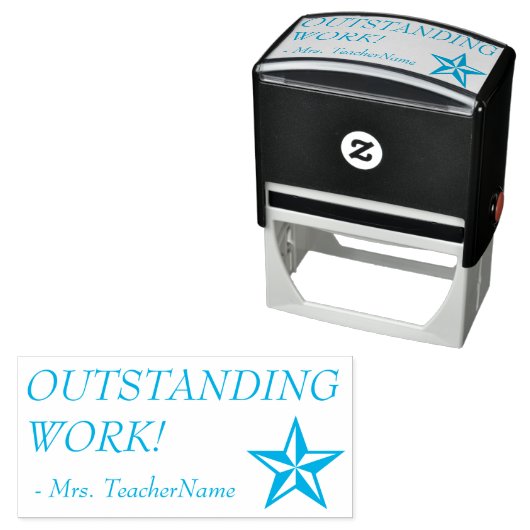 Positief "UITSTEKEND WERK!" Rubberstempel Zelfinktende Stempel (In situ)