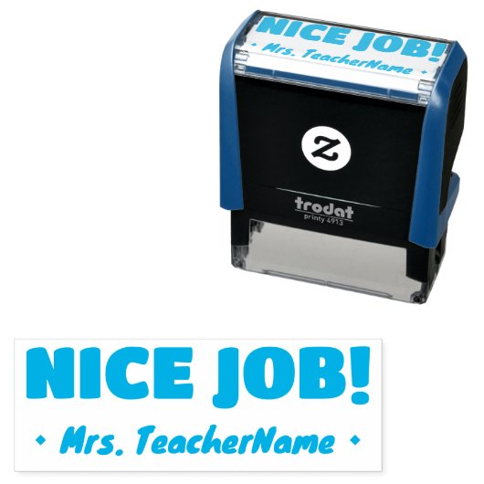 Positief, vette "NICE JOB"! Educator Rubber Stamp Zelfinktende Stempel (In situ)
