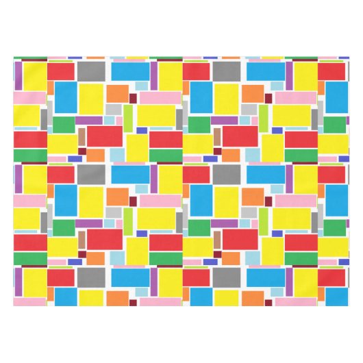 Positief Vibes Happy Colours Abstract Art Blocks Tafelkleed (Voorkant (Horizontaal))