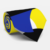 Positief vibes Yellow White Minimalistisch Stropda Stropdas (Opgerold)