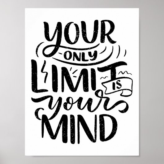 Positief Vibes - Your Only Limit is Your Mind Poster (Voorkant)