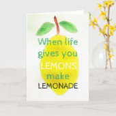 Positief Wenskaart met waterverf citroen Kaart (Gele Bloem)