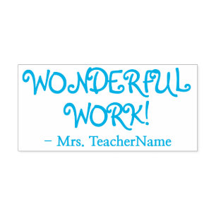 Positief "WONDERFUL WORK!" + Aangepaste onderwijsn Zelfinktende Stempel