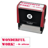 Positief "WONDERLIJK WERK!" Educator Rubber Stamp Zelfinktende Stempel (In situ)