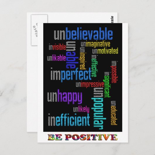 Positief zijn briefkaart (Voorkant / Achterkant)