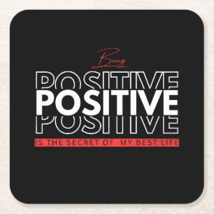 Positief zijn kartonnen onderzetters