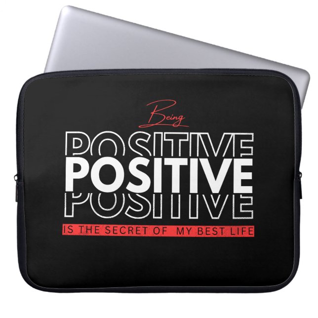 Positief zijn laptop sleeve (Voorkant)