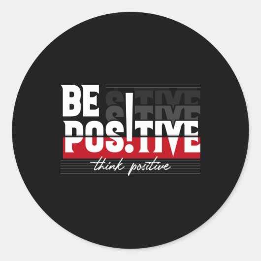 Positief zijn ronde sticker (Voorkant)