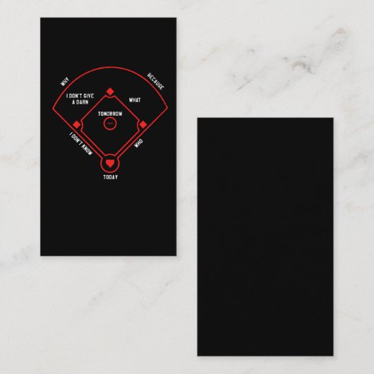 Posities in de Baseball Diamond Fielding Chart Visitekaartje (Voorkant / Achterkant)