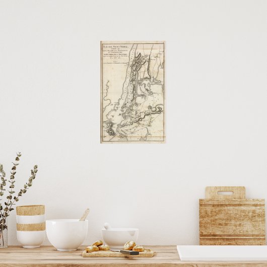 Posities in Island en New York Poster (Keuken)