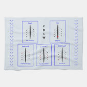 Posities van de bemanning en belang van het roeien theedoek (Horizontaal)