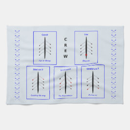 Posities van de bemanning en belang van het roeien theedoek