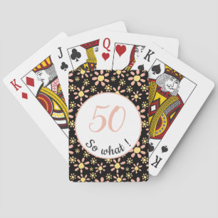 Positieve 50ste verjaardag Grappig 50 dus wat? Pokerkaarten