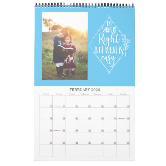 Positieve aanhalingstekens Familiefoto Kalender Gr (Feb 2026)