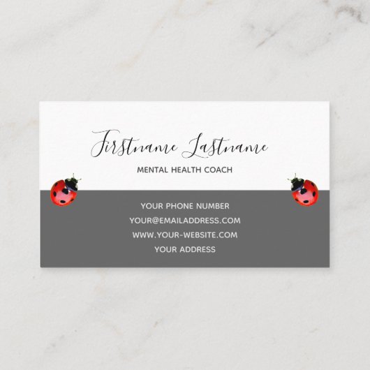 Positieve aanmoediging voor mentale gezondheidstra visitekaartje (Achterkant)