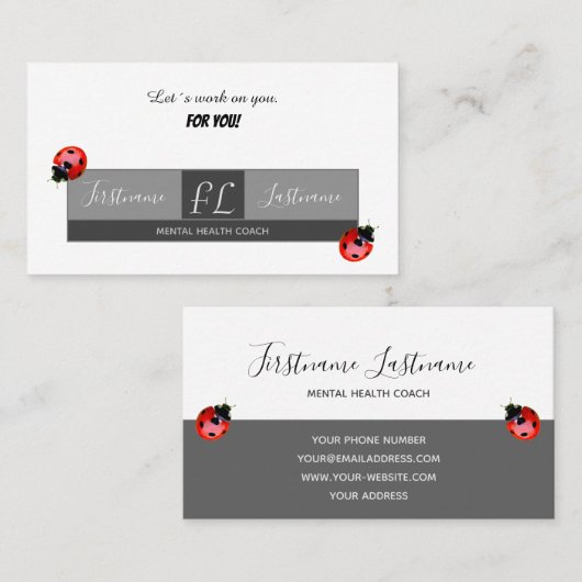 Positieve aanmoediging voor mentale gezondheidstra visitekaartje (Voorkant / Achterkant)