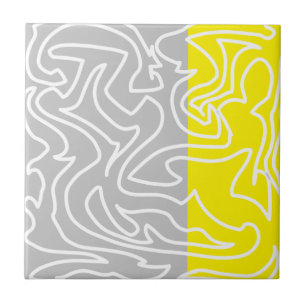 Positieve Abstracte Vibes Geel Geel Tegeltje