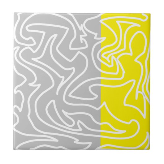 Positieve Abstracte Vibes Geel Geel Tegeltje (Voorkant)