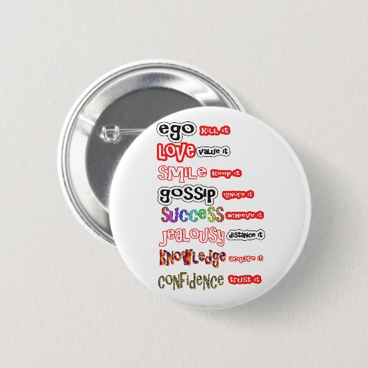 Positieve activa en negatieve verplichtingen ronde button 5,7 cm (Voorkant /achterkant)