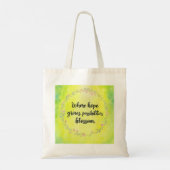 Positieve affirmatie inspirerend quote Canvas tas (Achterkant)