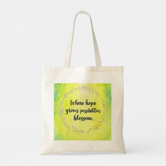 Positieve affirmatie inspirerend quote Canvas tas (Achterkant)