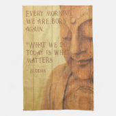 Positieve affirmatie Mindfulness Boeddhisme Quote Theedoek (Verticaal)