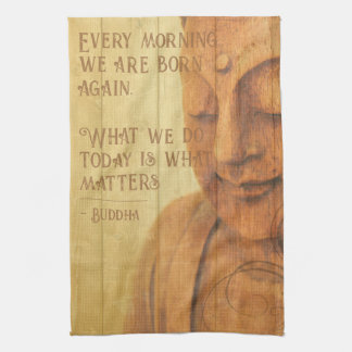 Positieve affirmatie Mindfulness Boeddhisme Quote Theedoek