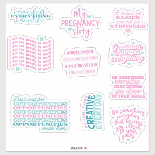 Positieve affirmatie Spiegel Set van Sticker (Vel)