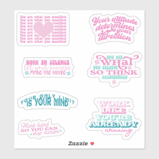 Positieve affirmatie spiegel trendy pakket van sticker (Vel)