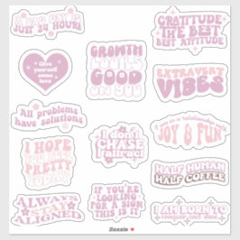 Positieve affirmatie trendy esthetische retro sticker