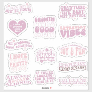 Positieve affirmatie trendy esthetische retro sticker