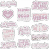 Positieve affirmatie trendy esthetische retro sticker (Voorkant)