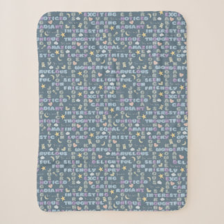 Positieve Affirmaties Baby Nursery Blauw Sherpa Deken