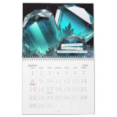 Positieve affirmaties Birthstone Crystal Abundance Kalender (Mar 2026)