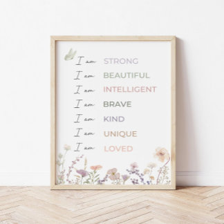Positieve Affirmaties Print: Wildflower Muurkunst Poster