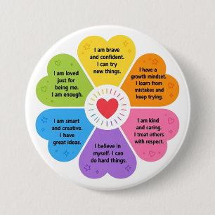 Positieve Affirmaties Ronde Button 7,6 Cm