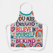 Positieve affirmaties versterken - opbeurende keuk schort (Voorkant)