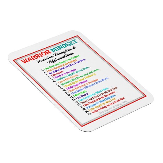 POSITIEVE AFFIRMATIES WARRIOR MINDSET MAGNET MAGNEET (Rechterzijde)