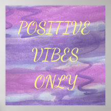 Positieve, alleen Paarse Waterverf Poster