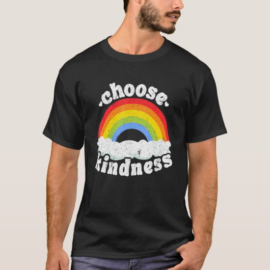 Positieve anti-pendeloze regenboogrust kiezen t-shirt (Voorkant)