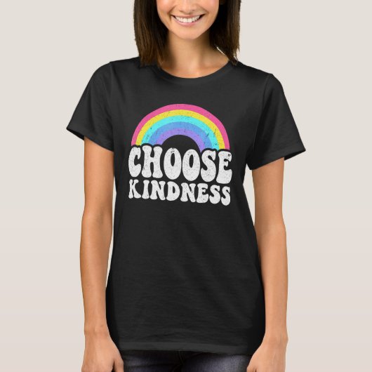Positieve anti-pendeloze regenboogrust kiezen t-shirt (Voorkant)