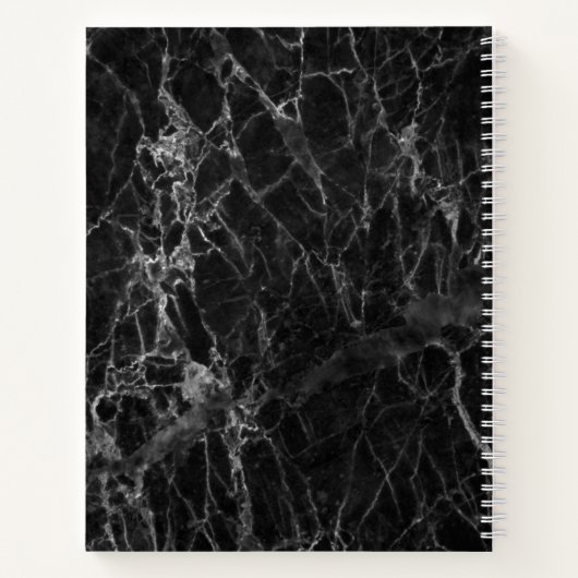 Positieve Aspecten Chique Naam Zwart Marmer Dankba Notitieboek (Achterkant)