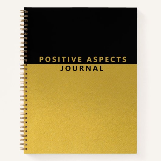 Positieve Aspecten Minimalistisch Gouden Folie Tij Notitieboek (Voorkant)