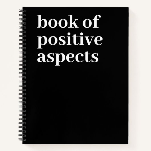 positieve aspecten minimalistische tekst zwarte da notitieboek (Voorkant)