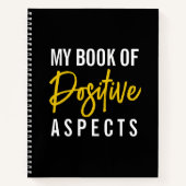 Positieve aspecten Zwart Script Motivatie Notitieboek (Voorkant)